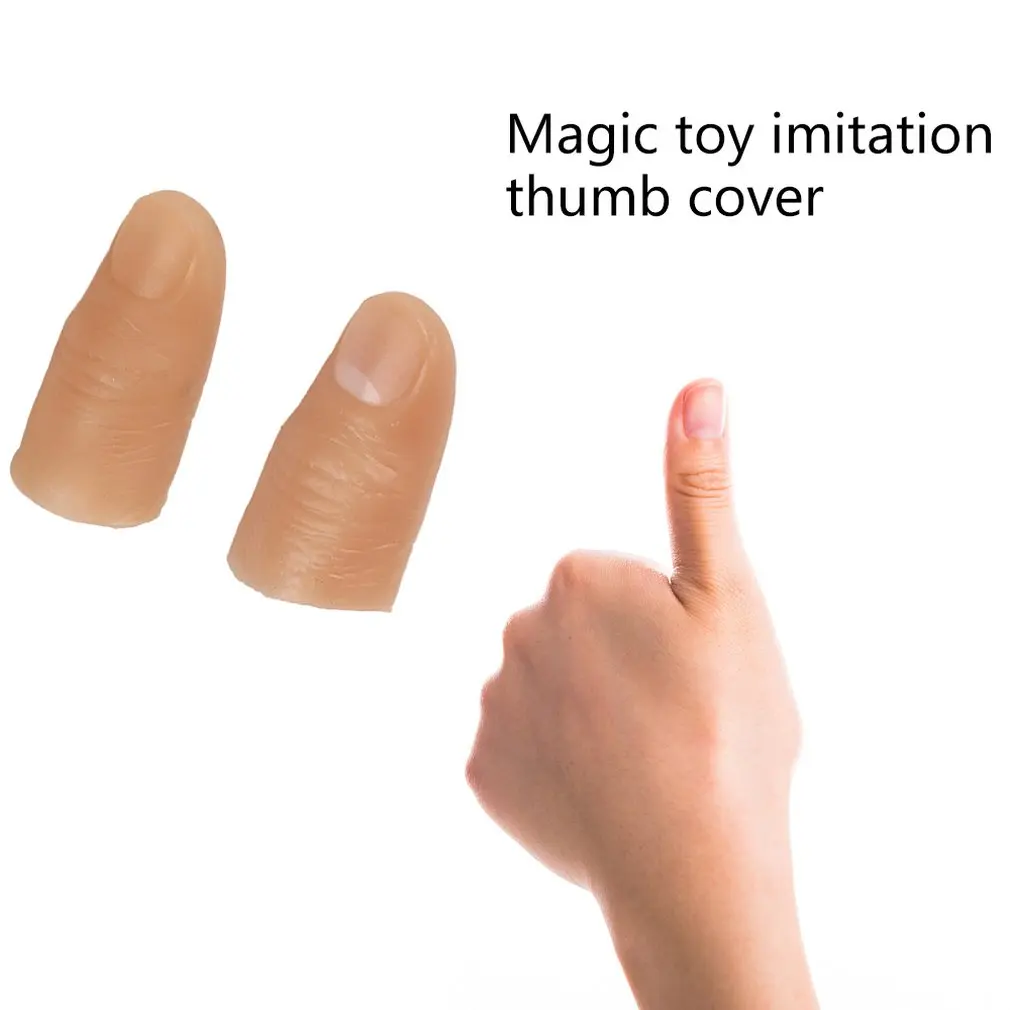 5pcs Funny Toy Soft Simulation Thumb Large Size Finger Sleeve With Nails Prosthetic Finger