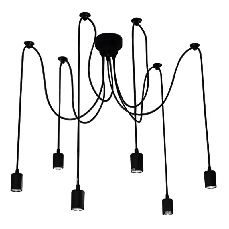 6 Lights Antique Ajustable DIY Ceiling Spider Lamp Light E27 Retro Industrial Chandelier | Лампы и освещение