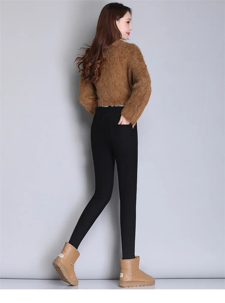 VC Moisturizing Pants Women Warm Magic Pants Soft High Stretch Thick Pencil Pants Winter Skinny Casual Trousers Female P9496