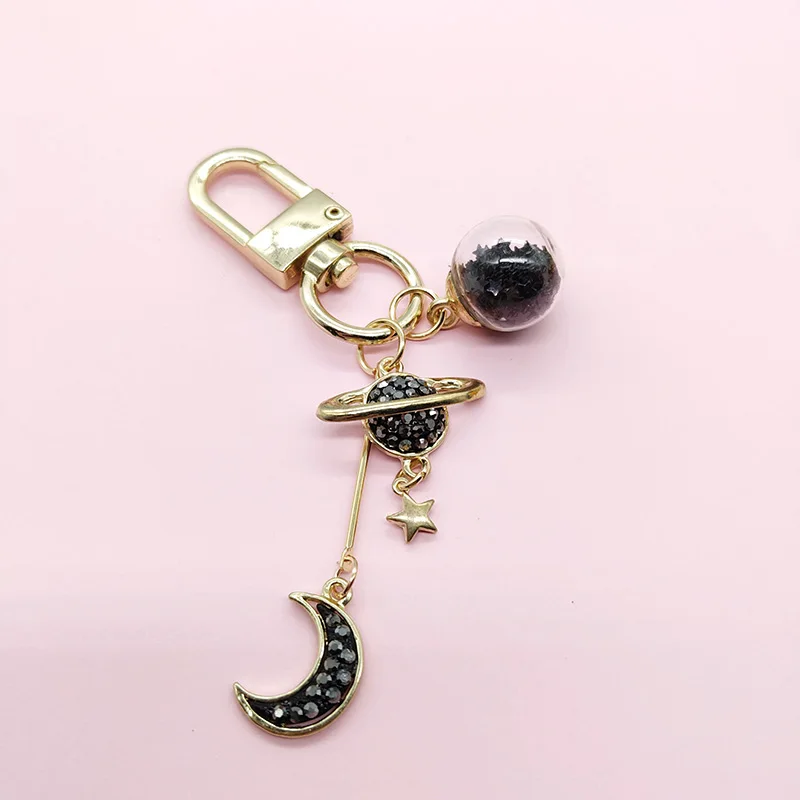 Only Key Ring B Чехол для Apple AirPods, роскошный силиконовый чехол для ключей с бриллиантами и луной, защитный чехол для наушников s, аксессуары, защита от потери - Color: Only Key Ring B