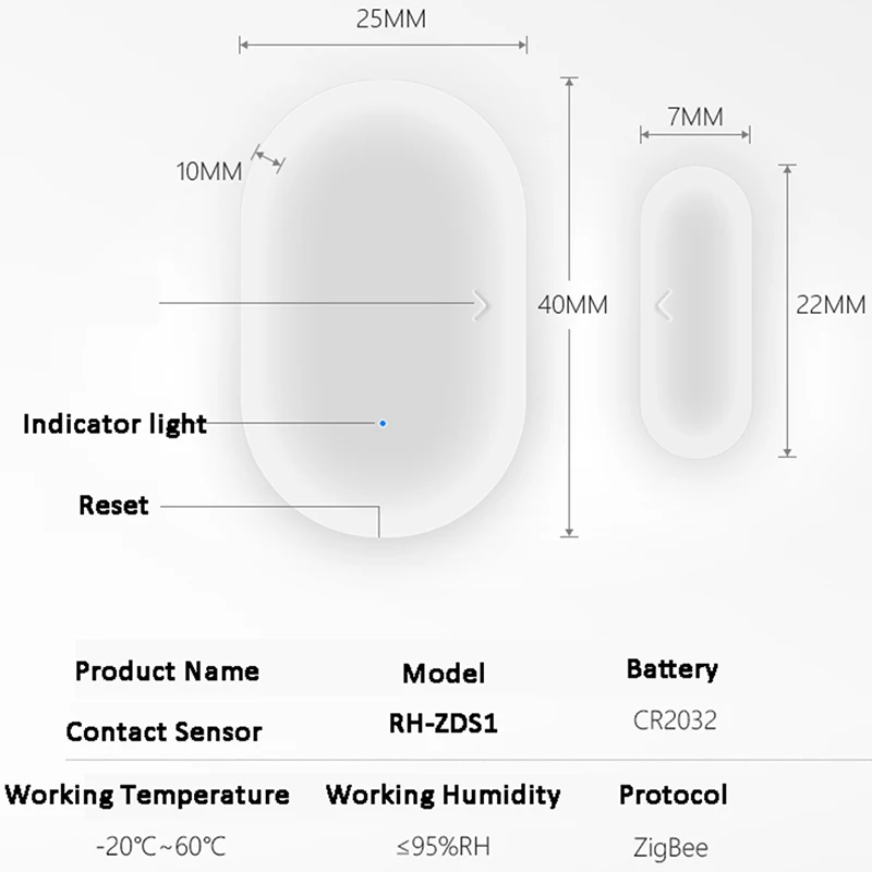 На батарейках Tuya Smart ZigBee Датчик Контакта Окна двери Alexa Google домашняя система безопасности работает 2 года