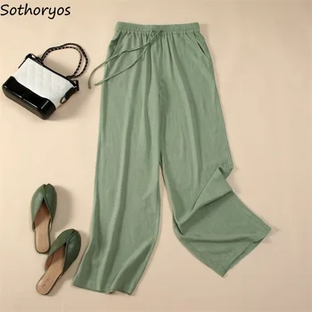 

Pants Women Korean Style All-match Solid Color Loose Casual High Quality Womens Clothing Comfortable Spring New Chic Students