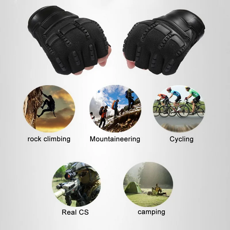 Men Fingerless Military Gloves Outdoor Working Hunting Tactical Anti-Slip Mtb Bike Bicycle Motorcycle Driving Gloves fingerless gloves half finger gloves tactical gloves male gloves sports gloves