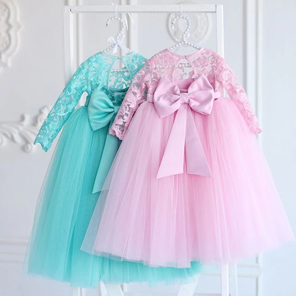 Детские Kinder blumenmyadchen Kleid бант вечерние Hochzeit Brautjungfer Abendkleider