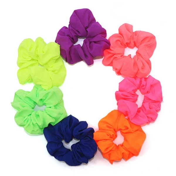 

Spring Autumn Neon Scrunchies Hair Elastic Hair Ties Hairband Ponytail Holder Fluorescent Color Bright Women Hair Accessories