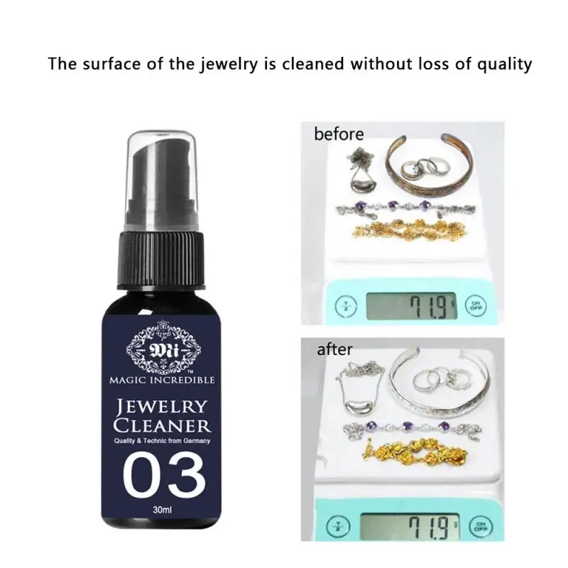 30ml Jewelry Cleaner Ring Care Washing Fluid Multi-Function Purpose Cleaner Metal Gemstone Jewelry Cleaning Spray