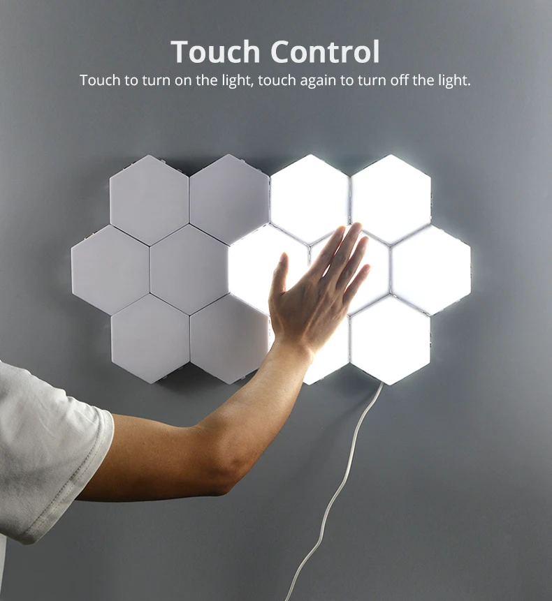 DIY Quantum Lamp Touch Sensitive Modular Lighting Hexagonal LED Magnetic Lights 