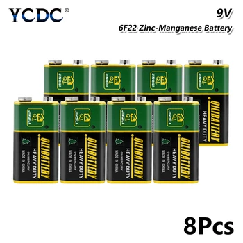 

8PCS 6F22 PPP3 6LR61 9V Battery safe batteries Industrial use Super Heavy Duty Dry Lithium Batteries For Radio Alarm Toy