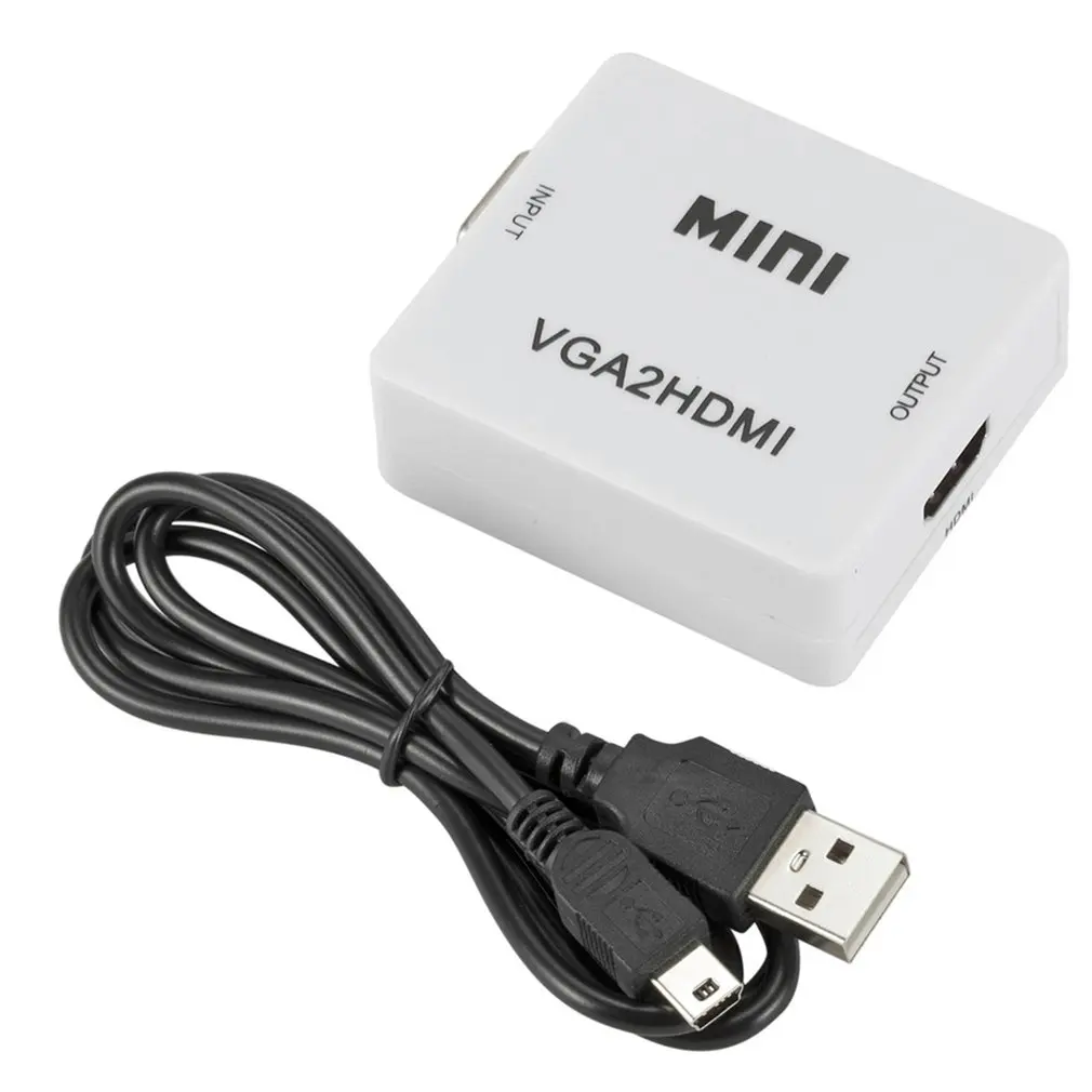 Красный Мини HDMI к VGA конвертер коробка адаптер HD1080P HDMI2VGA с аудио питания для Xbox DVD PS3 конвертер проектора коробка - Цвет: Красный
