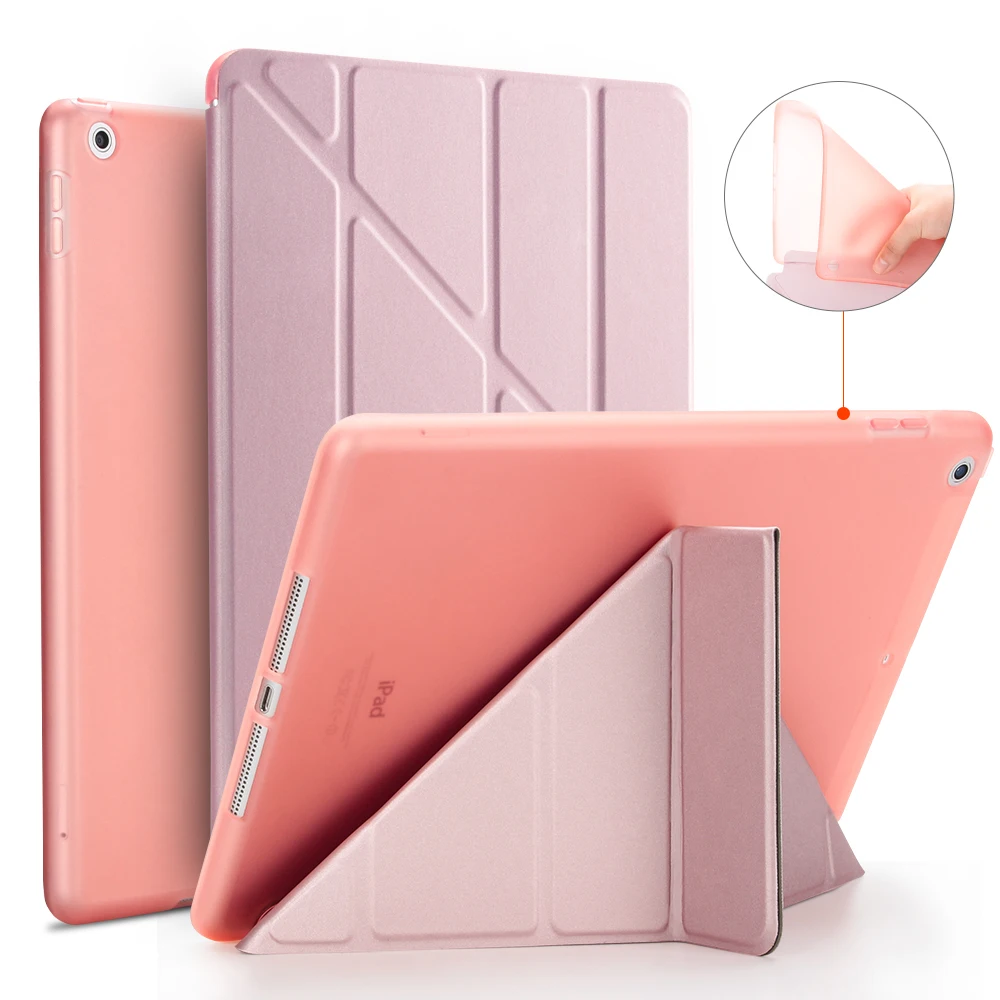 Для for ipad Air Case, GOLP PC флип чехол для for ipad 5+ ТПУ задняя крышка для for ipad Air 1 Tablet case, обложка Smart cover и подставка держатель - Цвет: Rose Gold