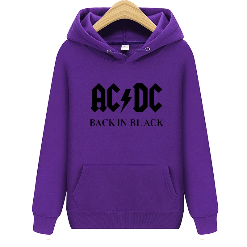 Мужская толстовка в стиле хип-хоп, рок-группа, ACDC, толстовка, мужская повседневная уличная куртка, толстовка с капюшоном, толстовки для мужчин и женщин, брендовая одежда - Цвет: purple