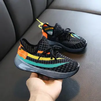 

New Baby Sneakers 2020 Fashion Children Flat Shoes Infant Kids Baby Girls Boys Solid Stretch Mesh Sport Run Sneakers Shoes