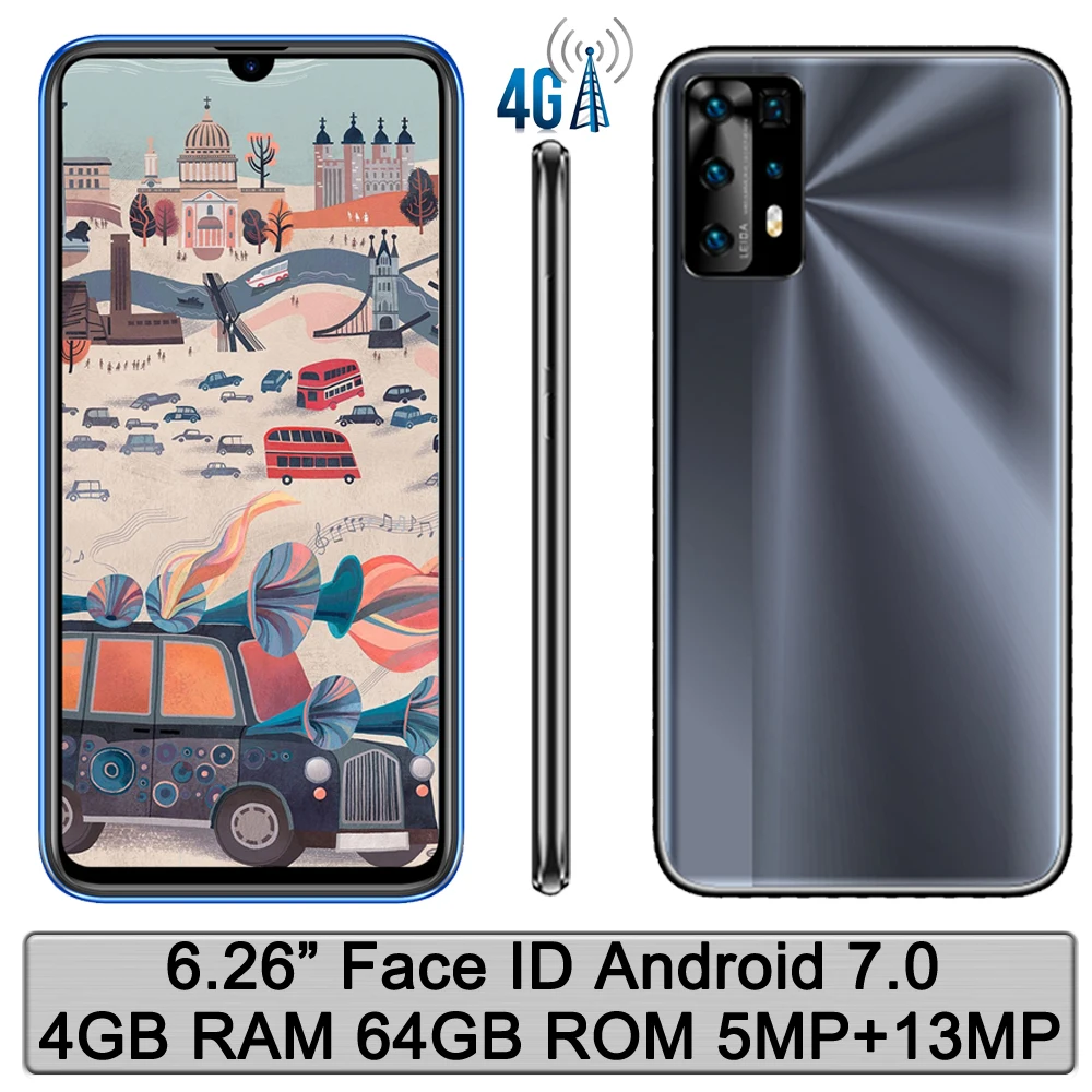 4G LTE Note 9 Pro 4G RAM+64G ROM Global Smartphones Unlocked Face ID 13MP 6.26