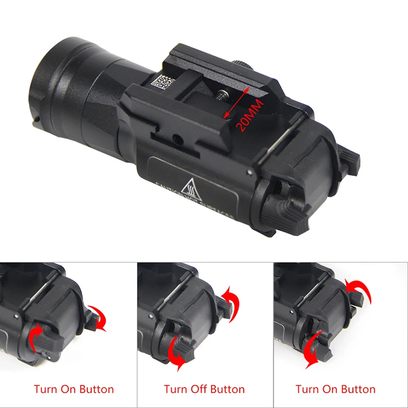 Details about   Hunting Pistol Light X300 X300UH-B X300U Powerful LED Flashlight Airsoft Lamp 