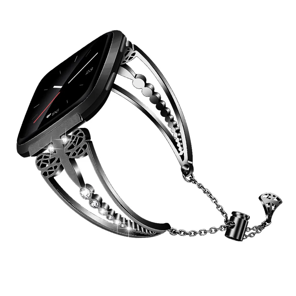 

Luxury Stainless Steel Watch Bracelet Replacement Smart Wrist Watch Band Strap For Fitbit Versa Lite
