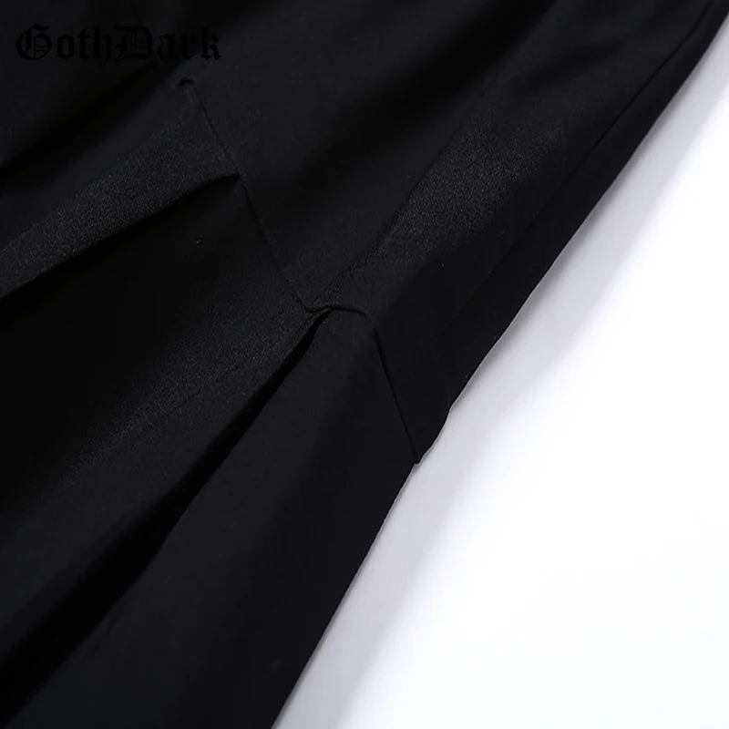 Готическое темное женское платье эстетическое готическое платье Harajuku Осень женское мини платье с длинным Рукавом Плиссированное лоскутное винтажное