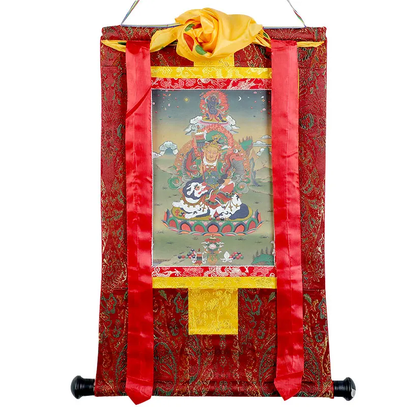 estatua-de-buda-del-rey-del-tesoro-tibetano-thangka-duowen-pintura-bordada-enmarcada