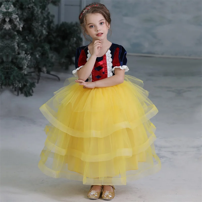 Fancy Party Girls Dresses Elsa Cinderella Sleeping Beauty Halloween Dress Children Rapunzel Kids Cosplay Costume Princess Dress