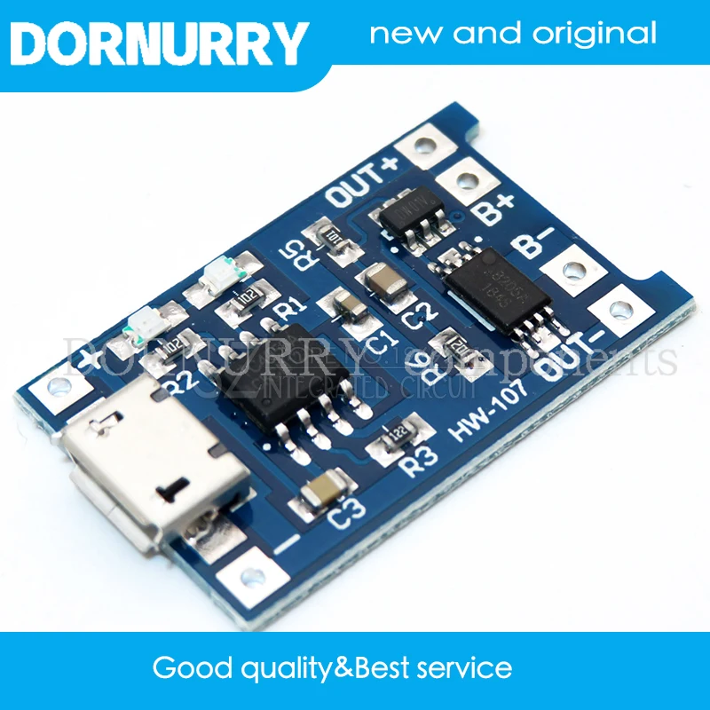 

50PCS 5V 1A Micro USB TP4056 18650 Lithium Battery Charging Board Charger Module + Protection Dual Functions dornurry