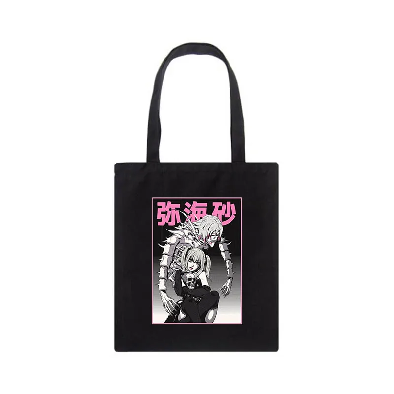 Death Note Canvas Bag Japanese Anime Printed Shopping Bag Fun Casual Cartoon Gothic Female Bag Large Capacity women Shoulder Bag 