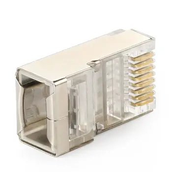 

Shielded RJ45 Connector CAT5E CAT6 Crimp Ethernet Connector STP 8P8C Modular Crystal Head Plugs 100 Pieces