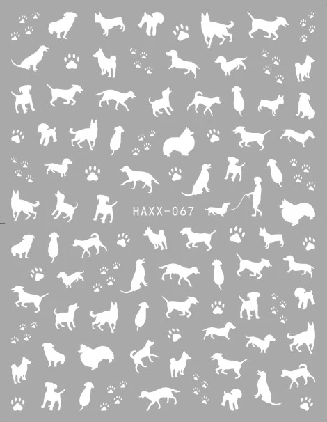 Новейшая 3d наклейка для дизайна ногтей dream fold CATS SOLO nail-111 Переводные картинки инструмент DIY Инструменты для украшения ногтей - Цвет: Haxx-67 white