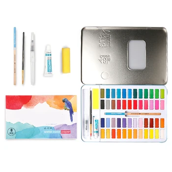 

Watercolor Set Vibrant Colors Watercolor Paper Brush Palette For Kids Adults Painting Coloring Convenient Durable EM88