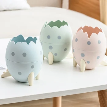 

Creative Cute Dinosaur Egg Shape Multi-function Pen Holder Stationery Supplies Kawaii Makeup Brush Organizer Desk Decoration