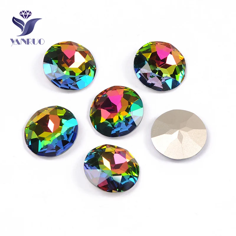 

YANRUO 1201 Rivoli 27mm Rainbow Glass Rhinestones Stones and Crystals wholesale supplier Sewing Clothes Needlework Crystals