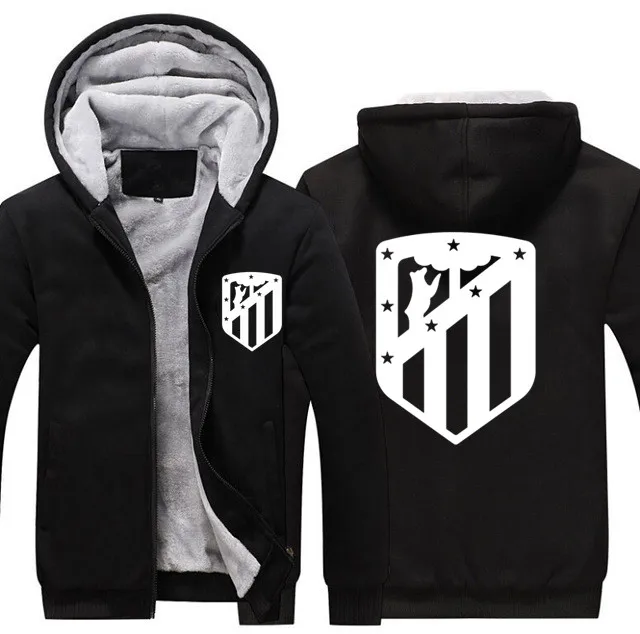 Черный Испания футбол Futbol утолщение молнии Толстовка Camiseta La Liga - Цвет: Черный