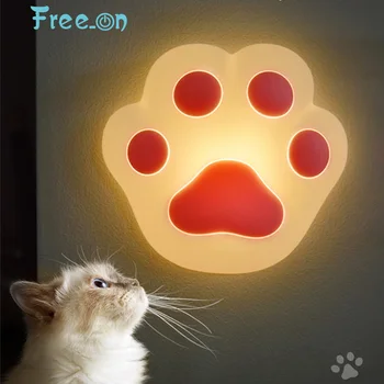 

Free_on Cat Claw Silicone Wall Lamp USB Rechargeable Led Night Light Interior decoration For Kids Bedside Bedroom Indoor Living