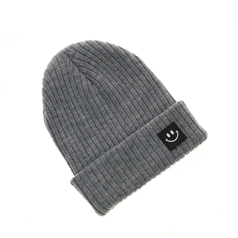 SYi Qarce зимняя очень теплая вязаная шапка, детский вязаный свитер со смайликом, модная шапка Skullies Beanies для мальчиков и девочек