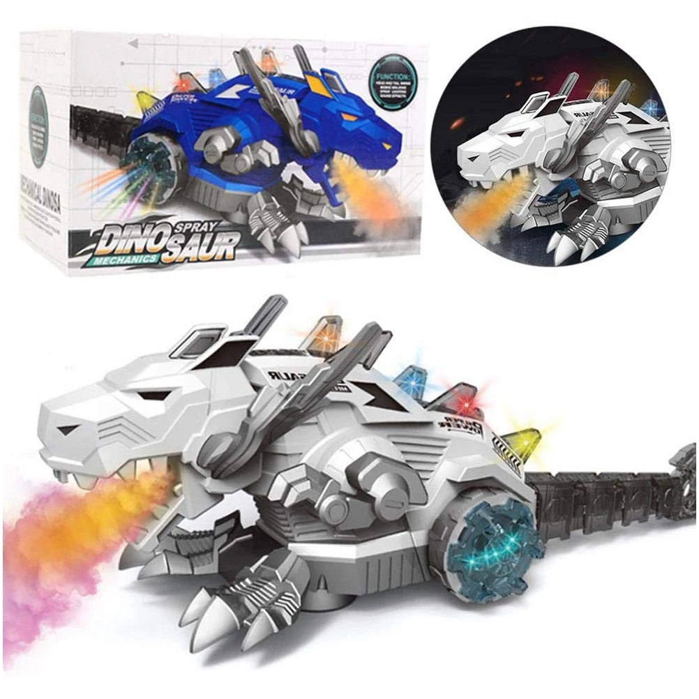 Большой размер электрическая игрушка ходьба спрей динозавр робот светильник