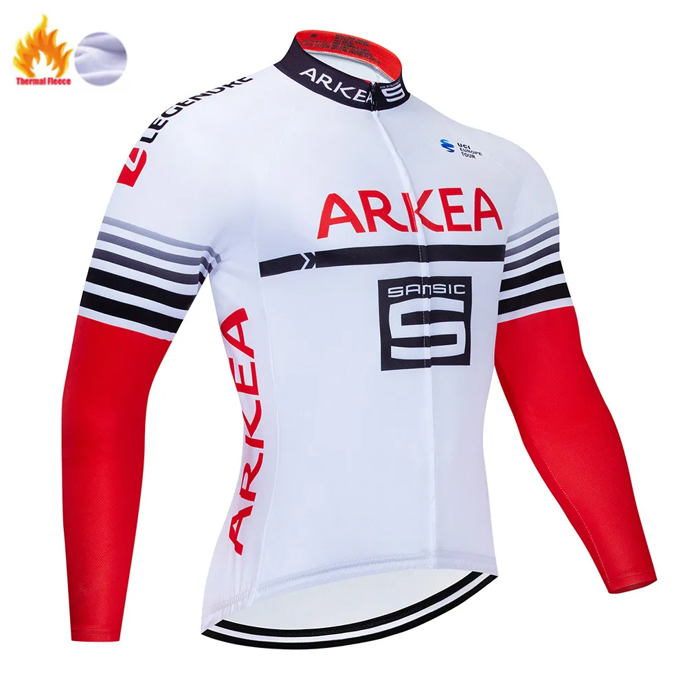 ARKEA Pro team зимний теплый флисовый комплект с длинным рукавом для велоспорта, Мужская велосипедная футболка, bicicleta Invierno Lana Ropa ciclismo Traje - Цвет: Winter Jersey