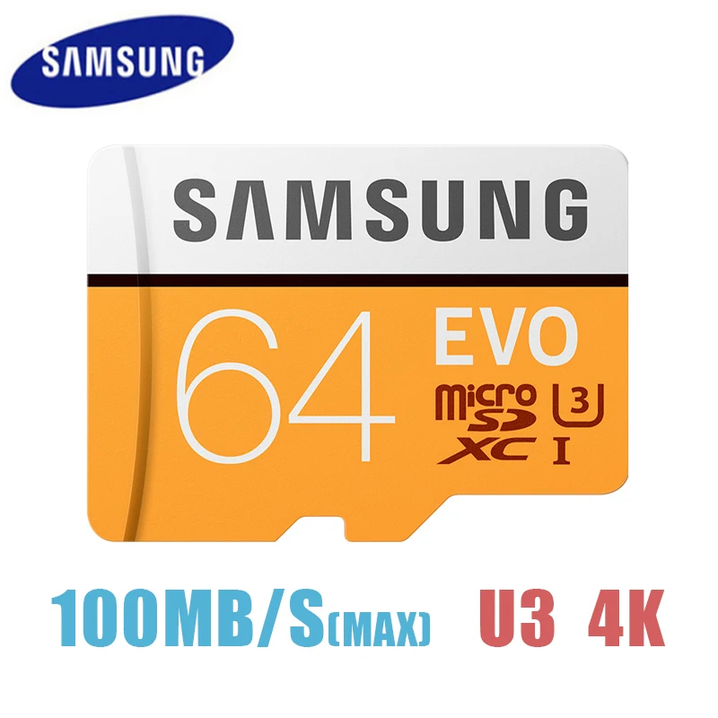 SAMSUNG EVO карта памяти Micro SD класс 10 128 ГБ 32 64 ГБ|Карты памяти| |