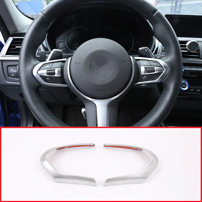 

For BMW M3 M4 M5 New 1 3 series X5M F10 F15 F16 X2 F48 F20 2018 Car ABS Chrome Steering Wheel Decoration Frame Cover Trim 2pcs