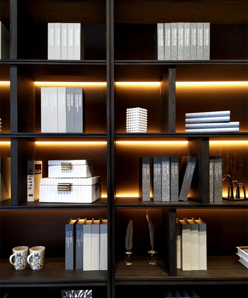 30/40/50cm LED Strip Cabinet Splint Lamps Hidden Doule Side Glow Aluminum Profiles 18mm Wood Board Layer Linear Bar Strip Lights