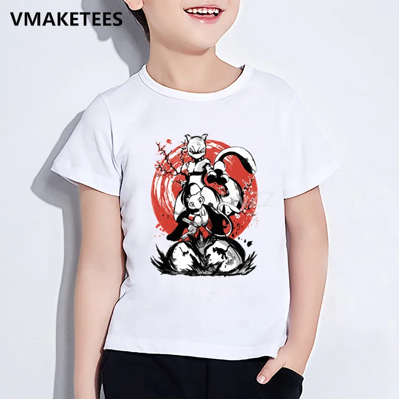 

Kids Mewtwo Watercolor Ink Art Pokemon Villain Cartoon T-shirt Children Funny Clothes Girls & Boys Summer Baby T shirt,HKP5303