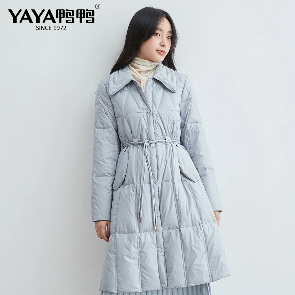 Новая женская зимняя юбка YAYA 2020 пуховик с высокой талией и поясом однотонное