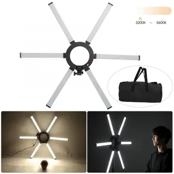 

Foldable LED Fill Lamp Six Tubes Stick Double Color Temperature Live Short Video Photographic Light 576pcs High Brightness