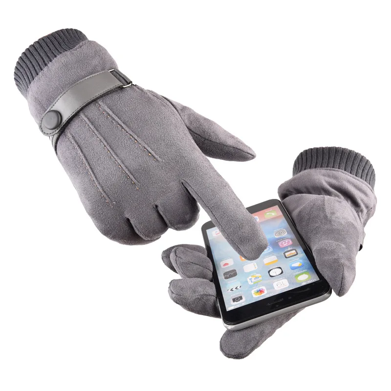 Перчатки для сенсорного экрана мужские зимние теплые и уплотненные перчатки для сенсорного экрана