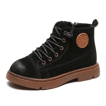 

Kids Shoes Winter Fashion Girls Retro Black Martin Boots Boys British Style Shoes for Children Casual Booties