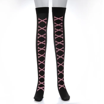 

Halloween Skeleton Long Knee High Socks Costume Masquerade Carnival Cosplay Soft