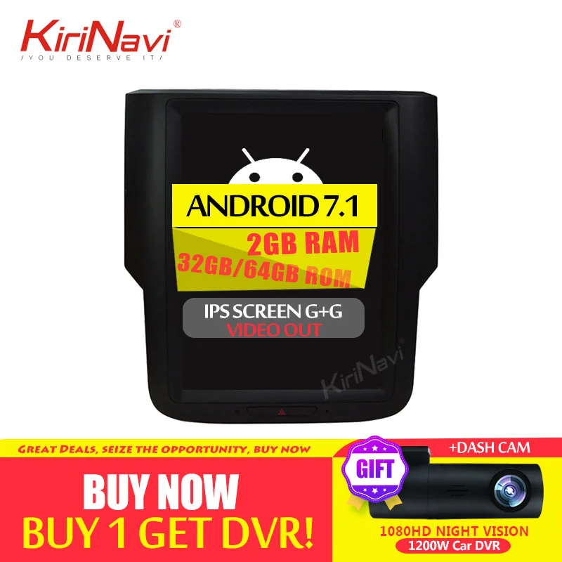 KiriNavi 10," Android 8,1 Автомагнитола для Dodge Ram автомобильный Dvd мультимедийный плеер Android авто gps навигация- Bluetooth