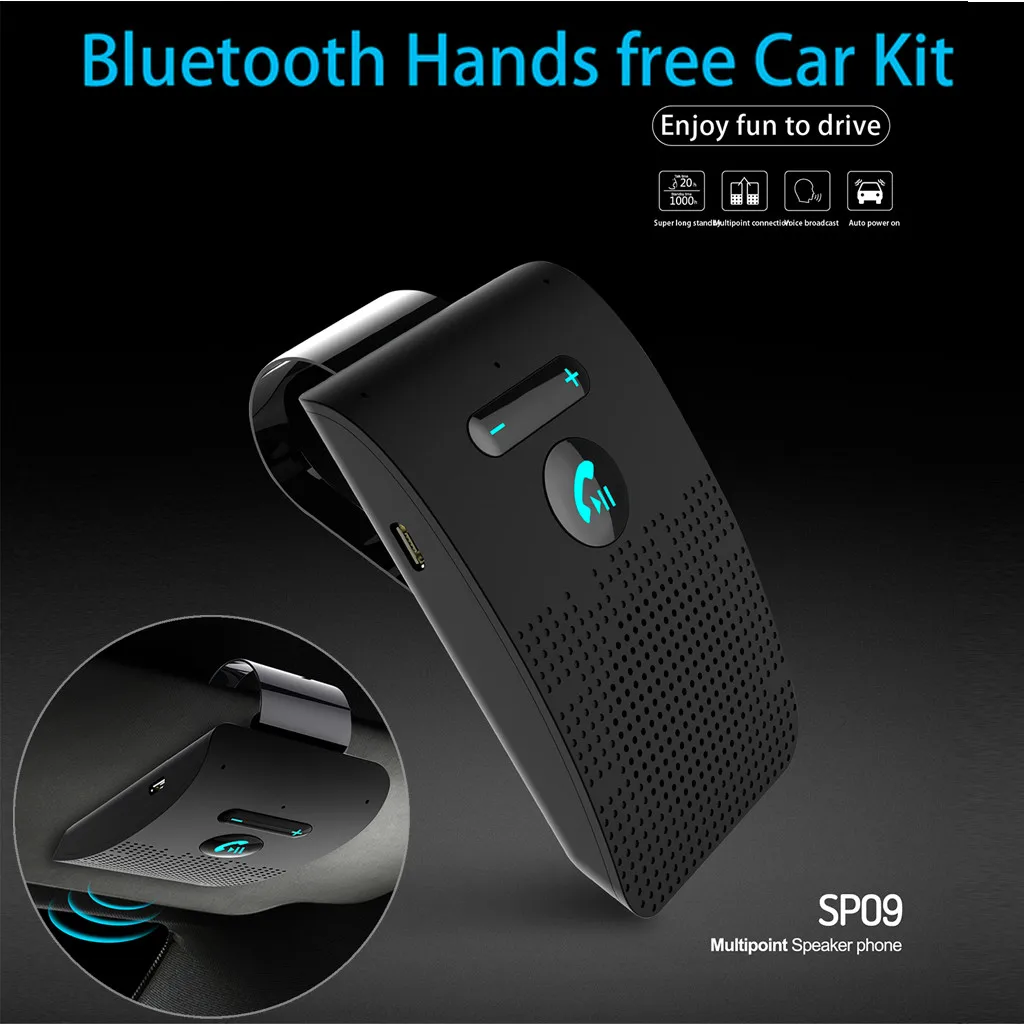CARPRIE Bluetooth адаптер 4,2 Беспроводной солнцезащитный козырек передатчик Динамик Bluetooth автомобиля со системой «Хендс-фри» и Bluetooth передатчик автомобильный#2