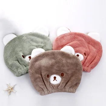 

Cute Animal Dry Hair Baby Towels Ultra-Soft Coral Fleece Dry Hair Hat Strong Absorbing 4Colors Infant Children Bathing Supplies
