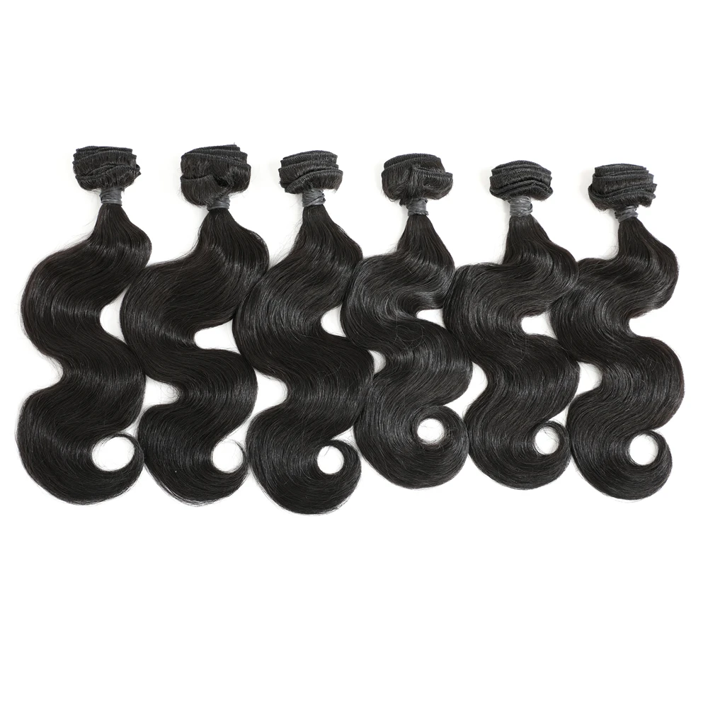 Live beauty Synthetic Body Wave Hair Bundles 6 Bundles 200G Heat Resistant Synthtic Fiber Natural Black Hair Extension