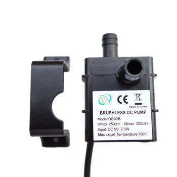 

Professional Low Noise QR30B DC 5V 2.3W 220L/H Flow Rate Waterproof IP68 CPU Cooling Car Brushless Water Pump
