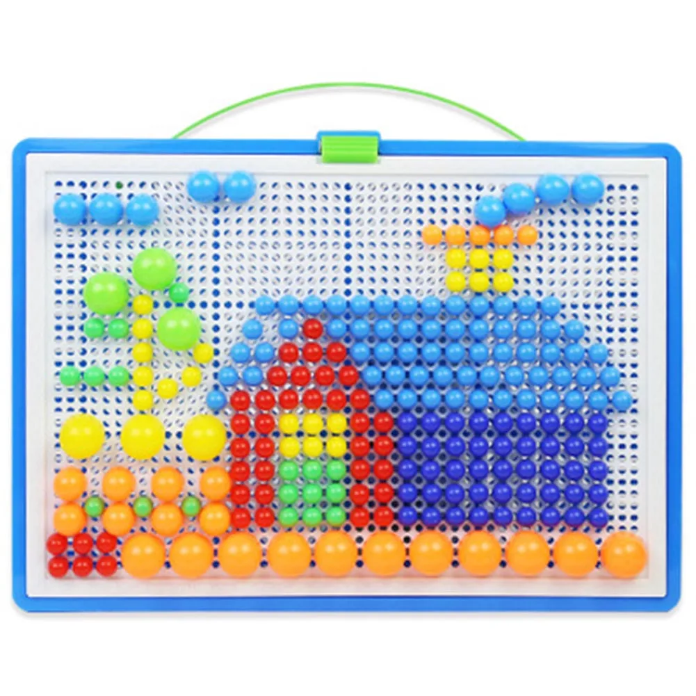Горячая мозаика Pegboard детские развивающие игрушки 296 шт гриб пазл для ногтей обучение по головоломкам игрушки PLD - Цвет: As Shown