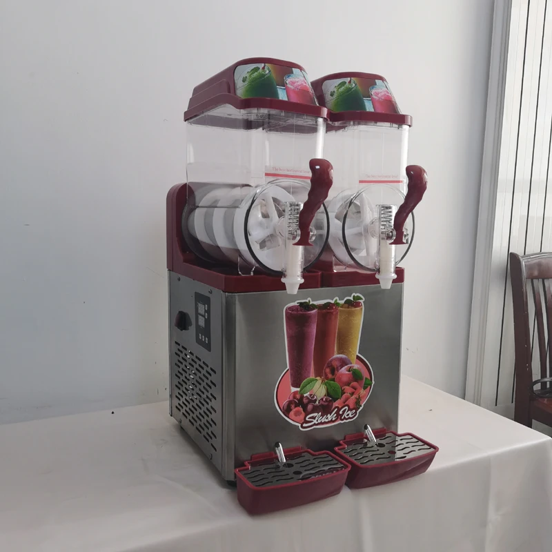 Commercial Double Tank Smoothie Machine Automatic Slushy Machine Snow